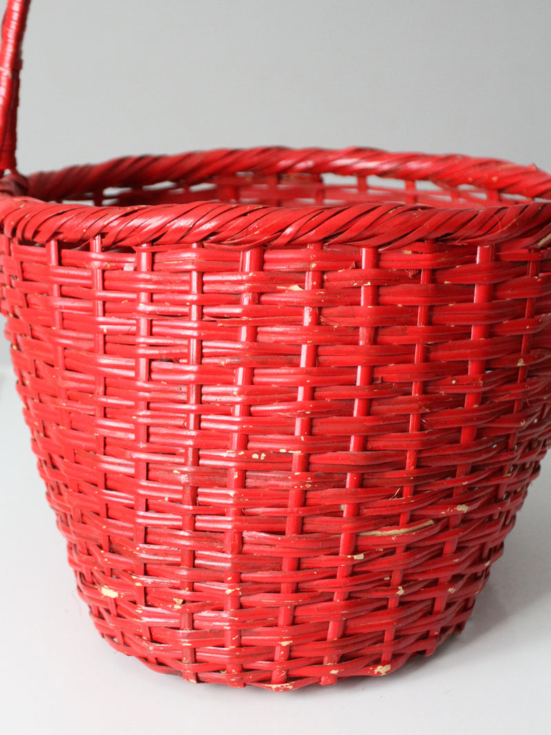 vintage red gathering basket
