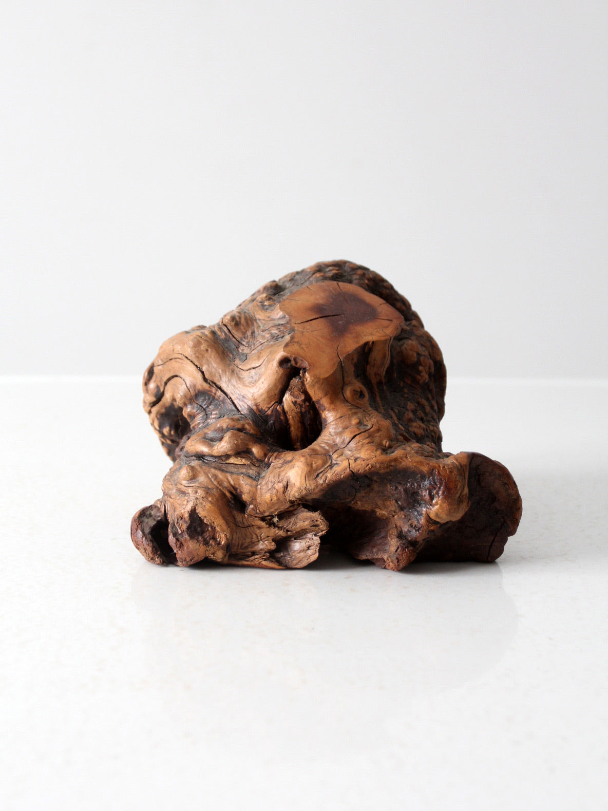 vintage burl wood natural sculpture