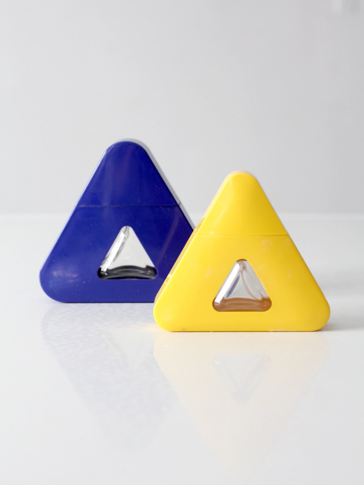 vintage Liz Claiborne Realities perfume bottles | pair of empty geometric bottles