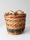vintage woven basket with red and green