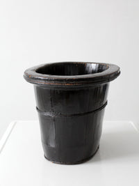 antique Chinese primitive coopered wood basin