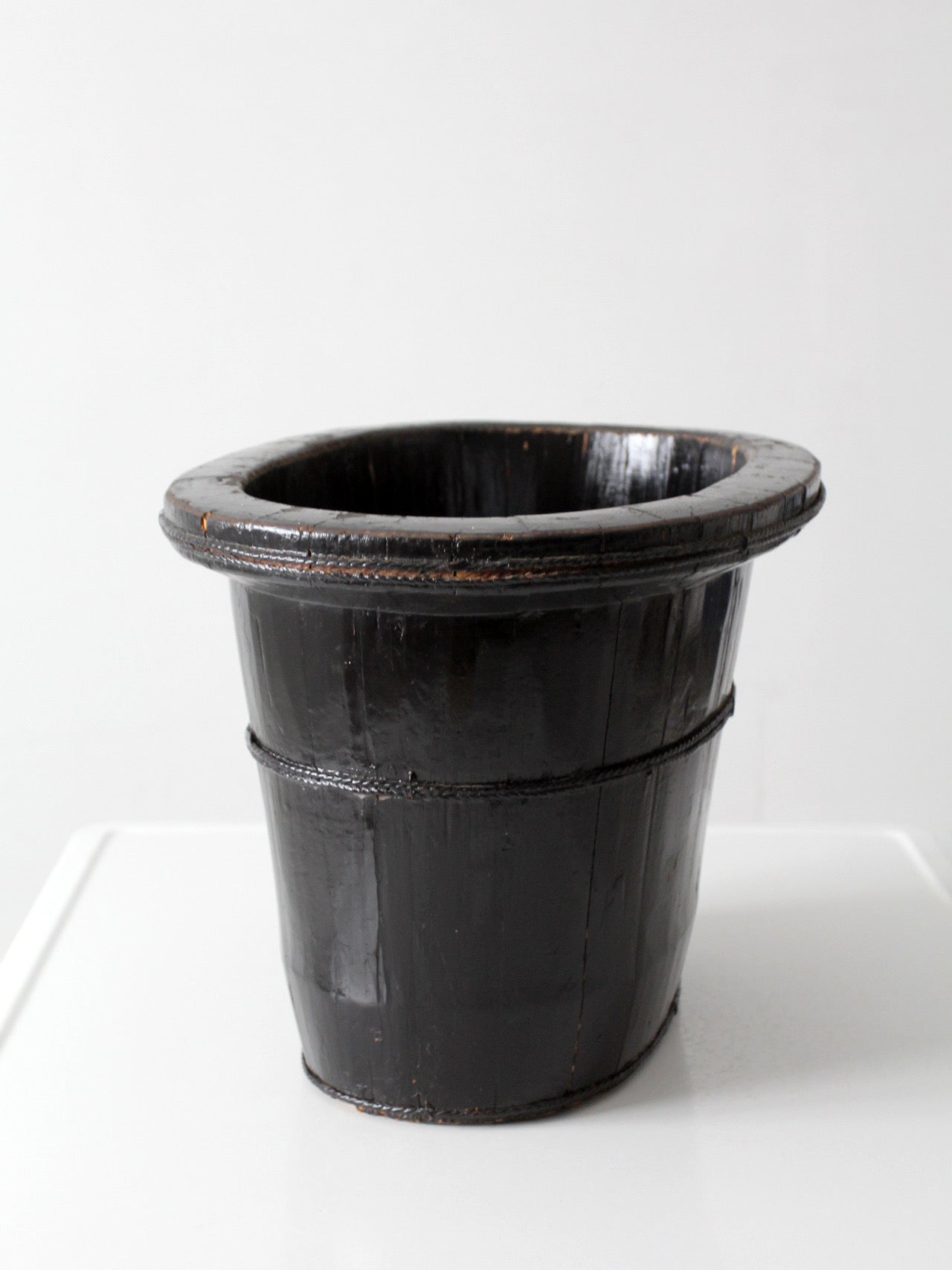 antique Chinese primitive coopered wood basin