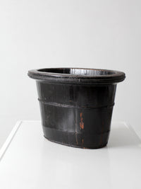 antique Chinese primitive coopered wood basin