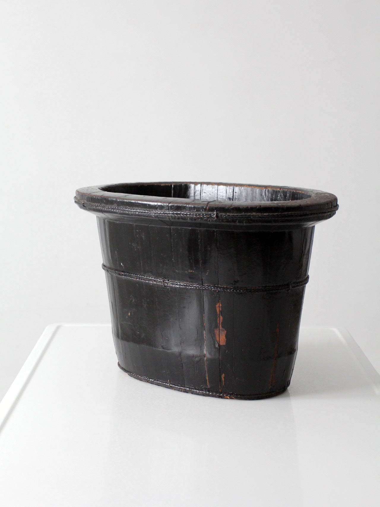 antique Chinese primitive coopered wood basin