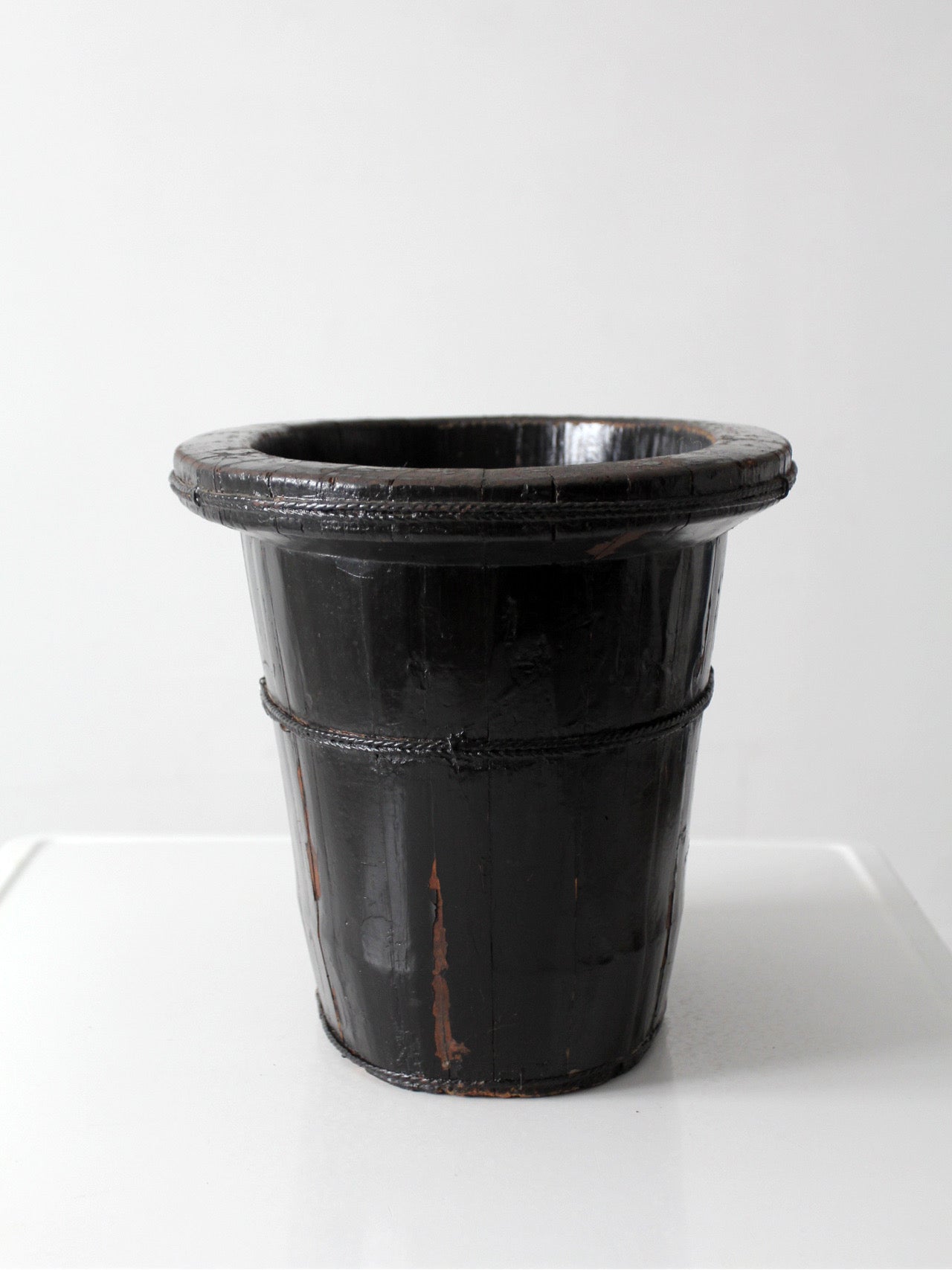 antique Chinese primitive coopered wood basin