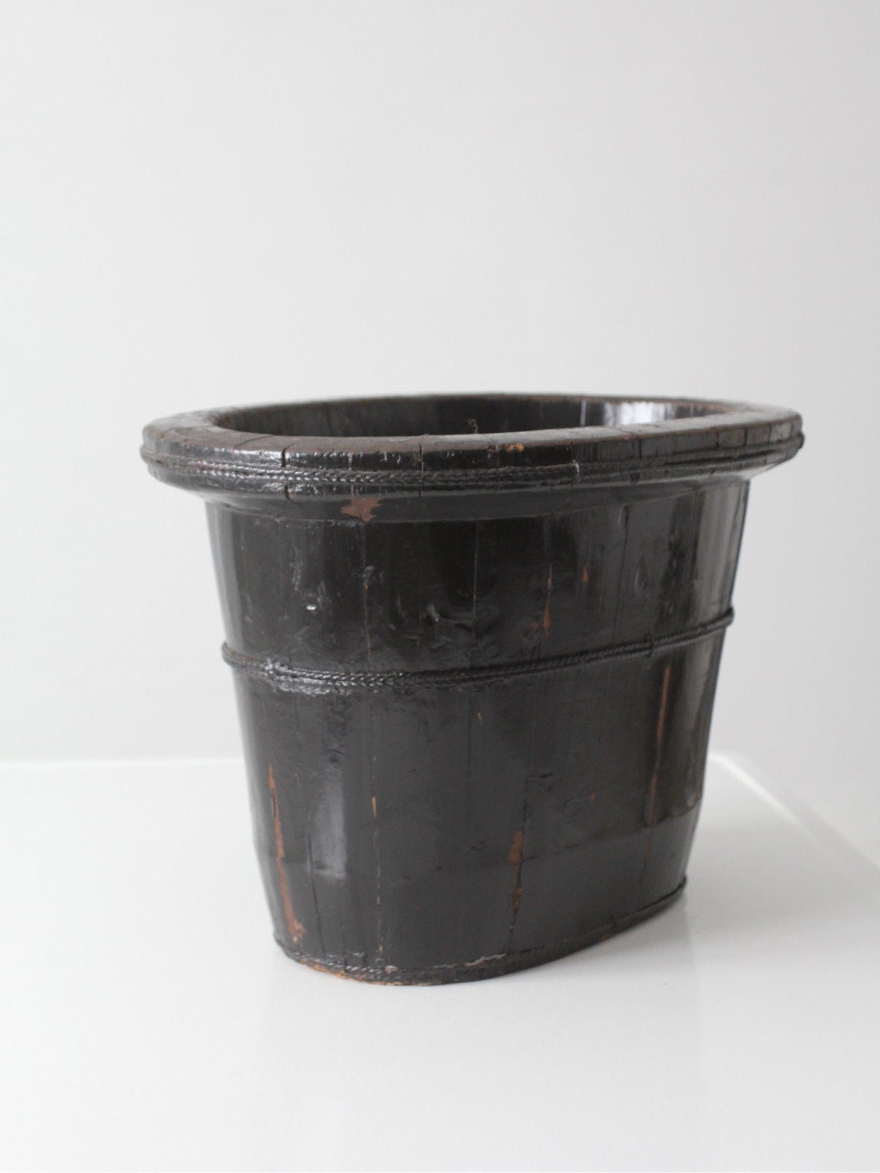 antique Chinese primitive coopered wood basin