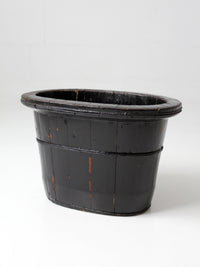 antique Chinese primitive coopered wood basin