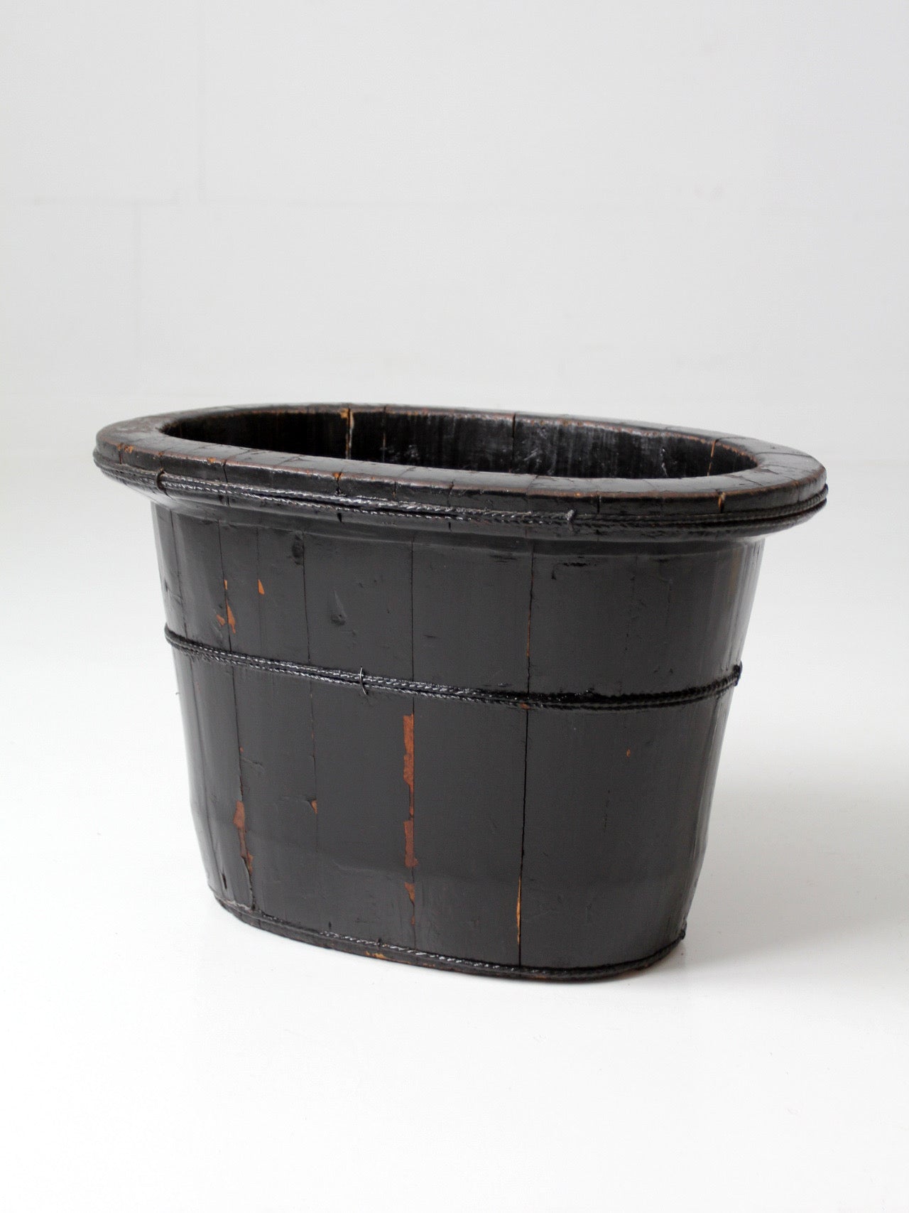 antique Chinese primitive coopered wood basin