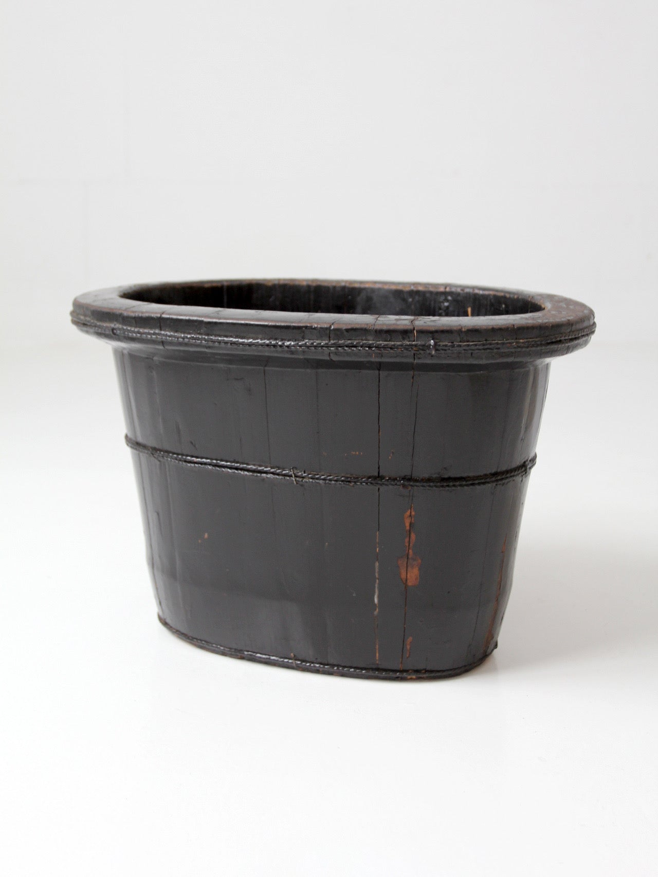 antique Chinese primitive coopered wood basin