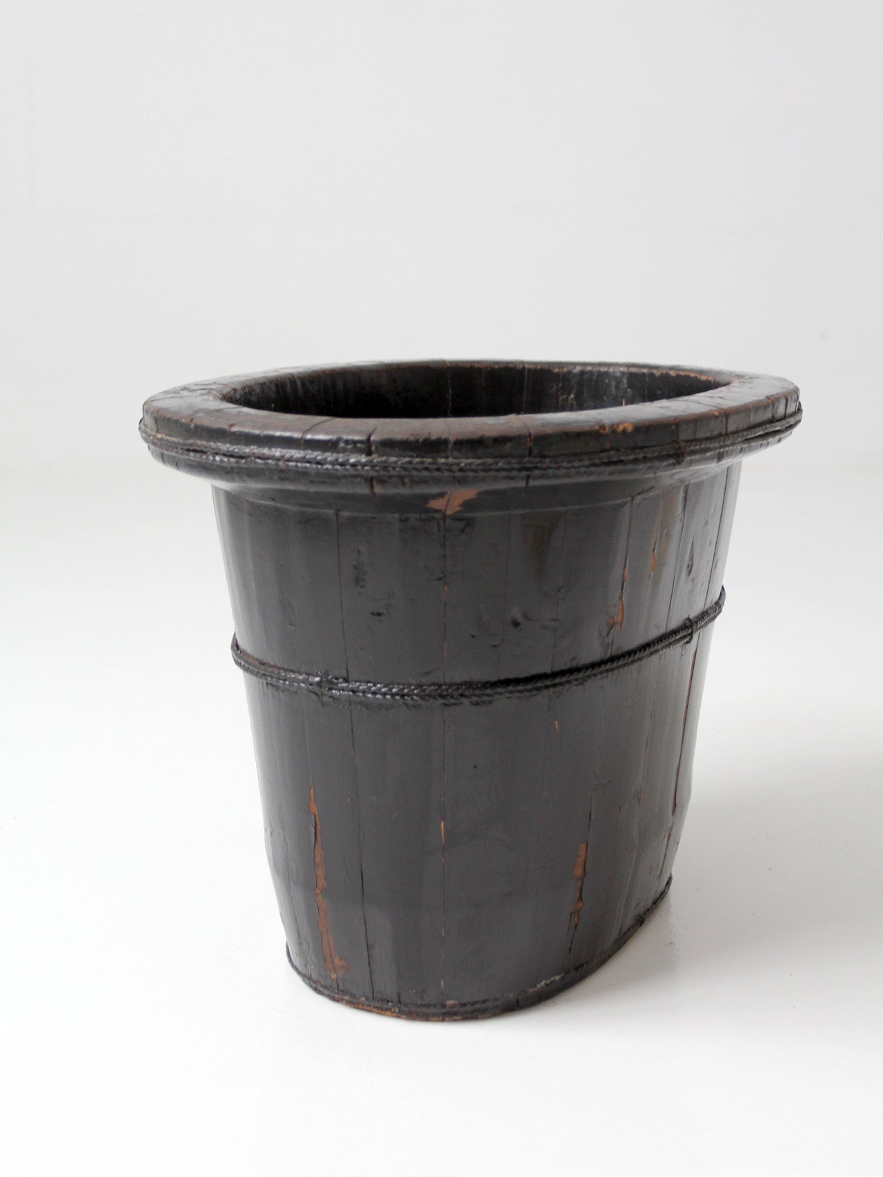 antique Chinese primitive coopered wood basin