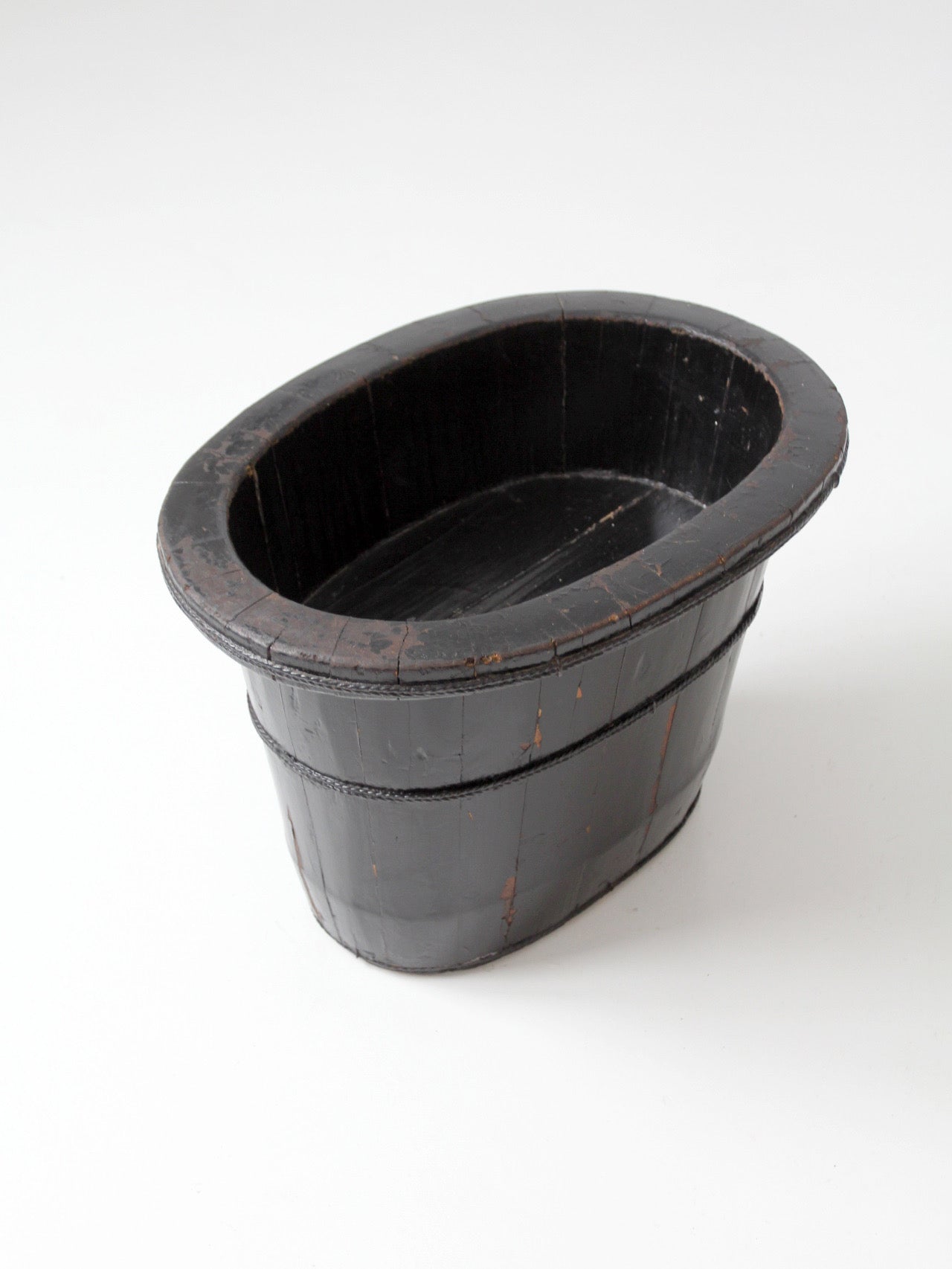 antique Chinese primitive coopered wood basin