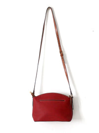Dooney & Bourke red pebble leather domed crossbody bag