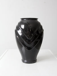 vintage Anchor Hocking black glass vase