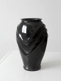 vintage Anchor Hocking black glass vase