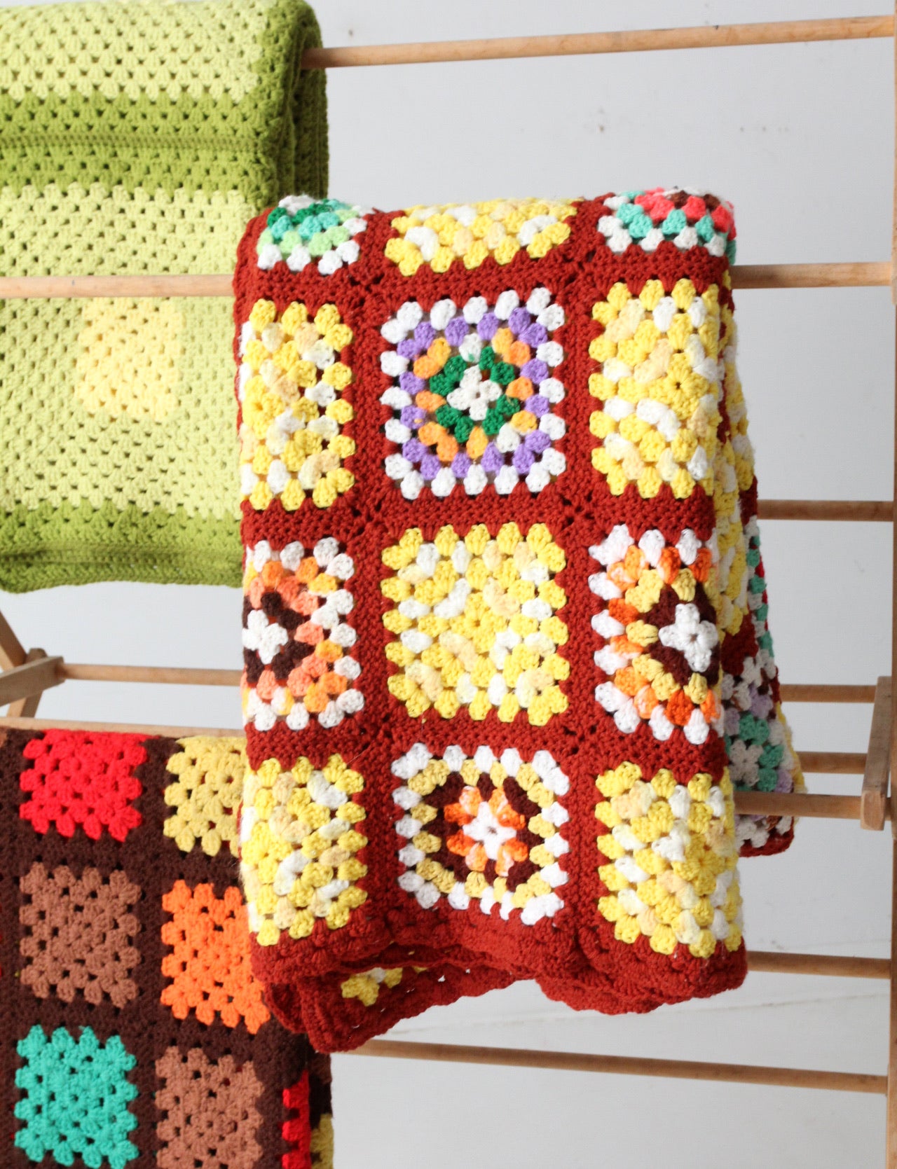 vintage crotchet granny square afghan quilt – 86 Vintage