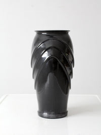 vintage Anchor Hocking black glass vase