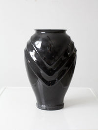 vintage Anchor Hocking black glass vase