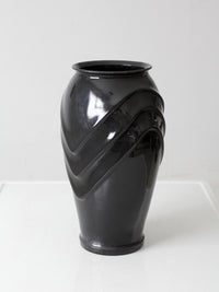 vintage Anchor Hocking black glass vase