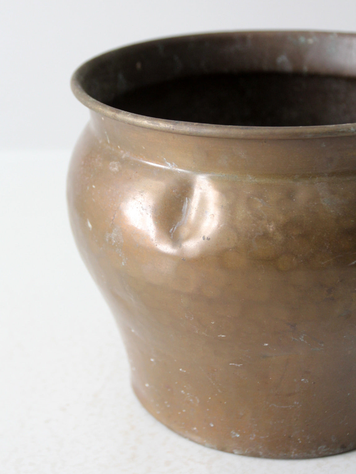 antique hammered copper pot