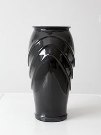 vintage Anchor Hocking black glass vase