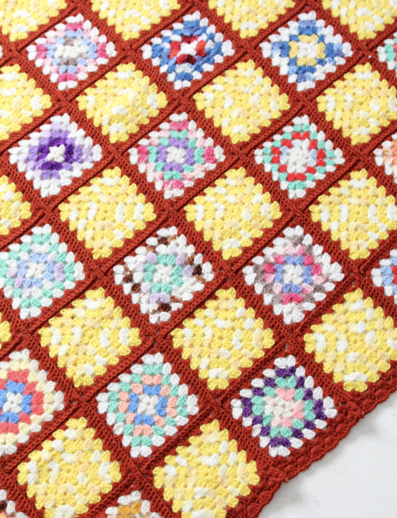 vintage crotchet granny square afghan quilt – 86 Vintage