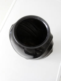 vintage Anchor Hocking black glass vase