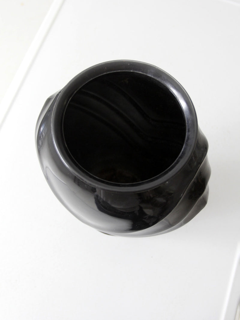 vintage Anchor Hocking black glass vase