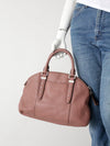 Michael Kors rose pebble leather dome satchel