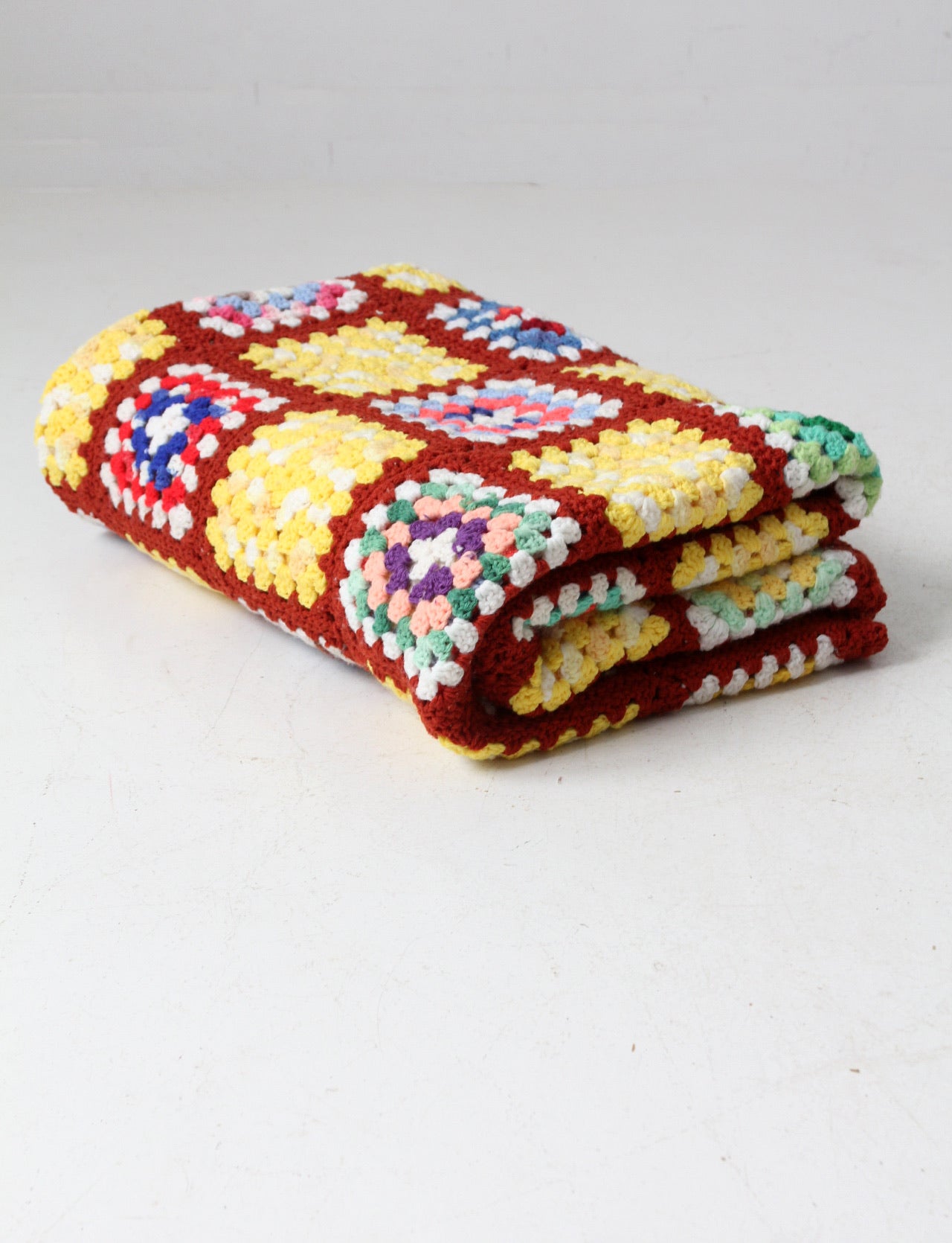 その他 USA Vintage Granny Blanket vintage crotchet granny square afghan quilt – 86 Vintage