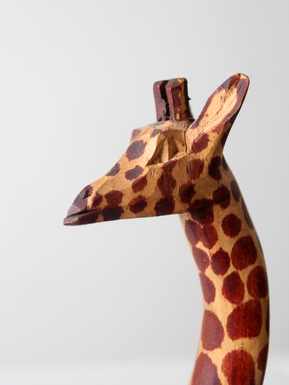 vintage wood carved giraffe