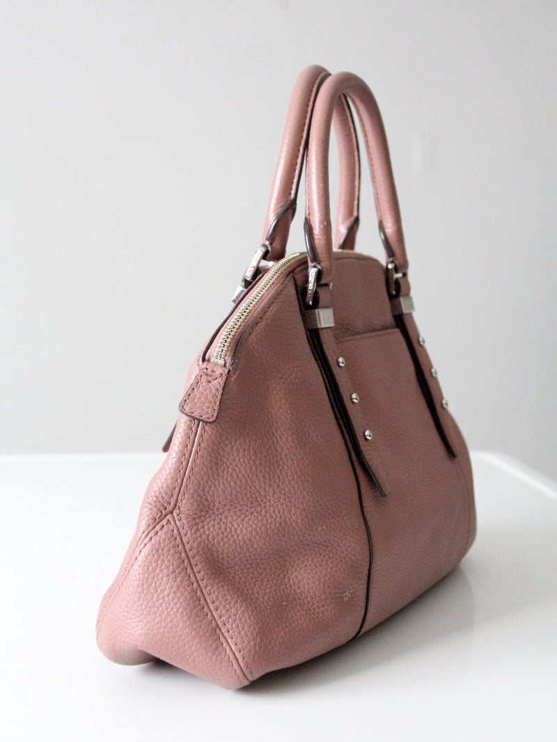 Michael Kors rose pebble leather dome satchel