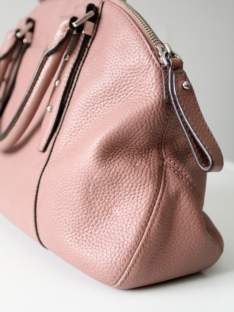 Michael Kors rose pebble leather dome satchel