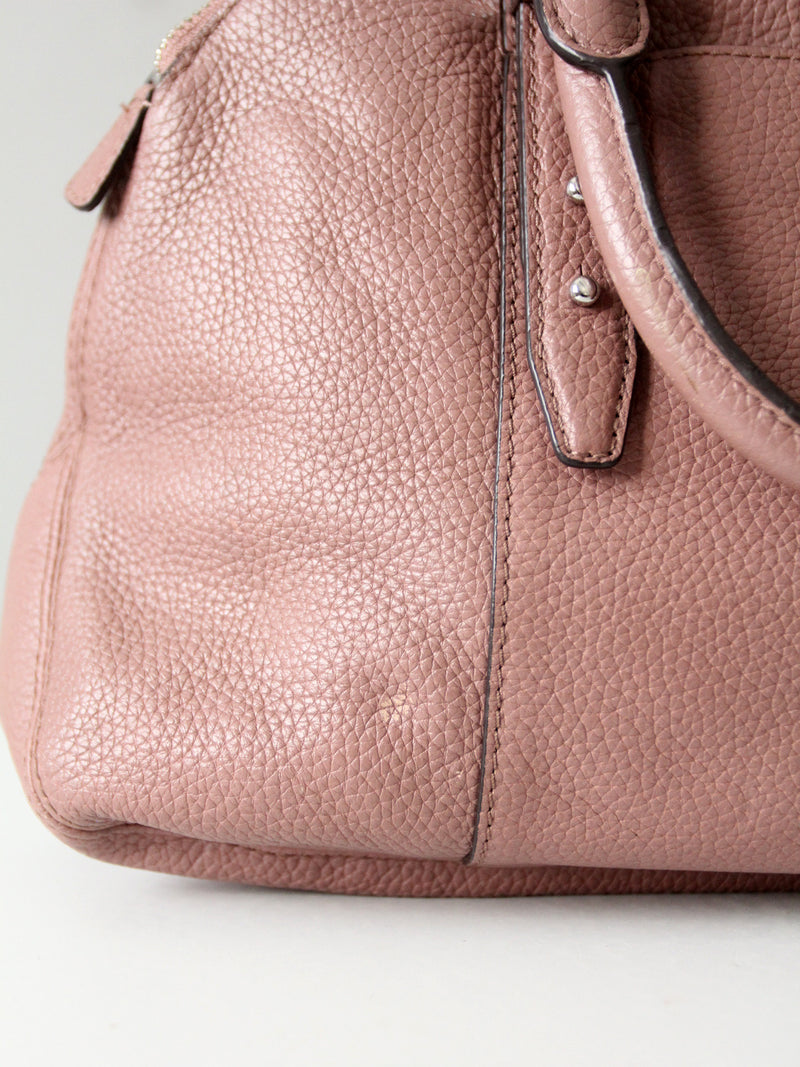 Michael Kors rose pebble leather dome satchel