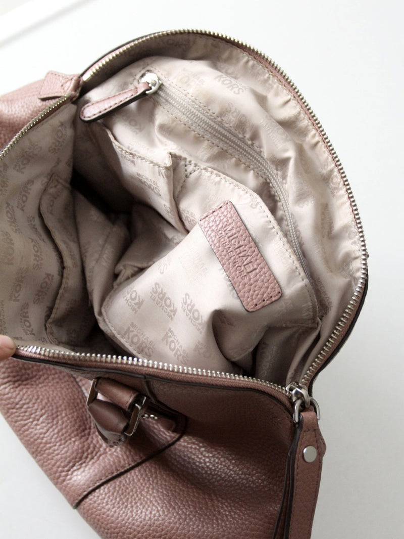 Michael Kors rose pebble leather dome satchel