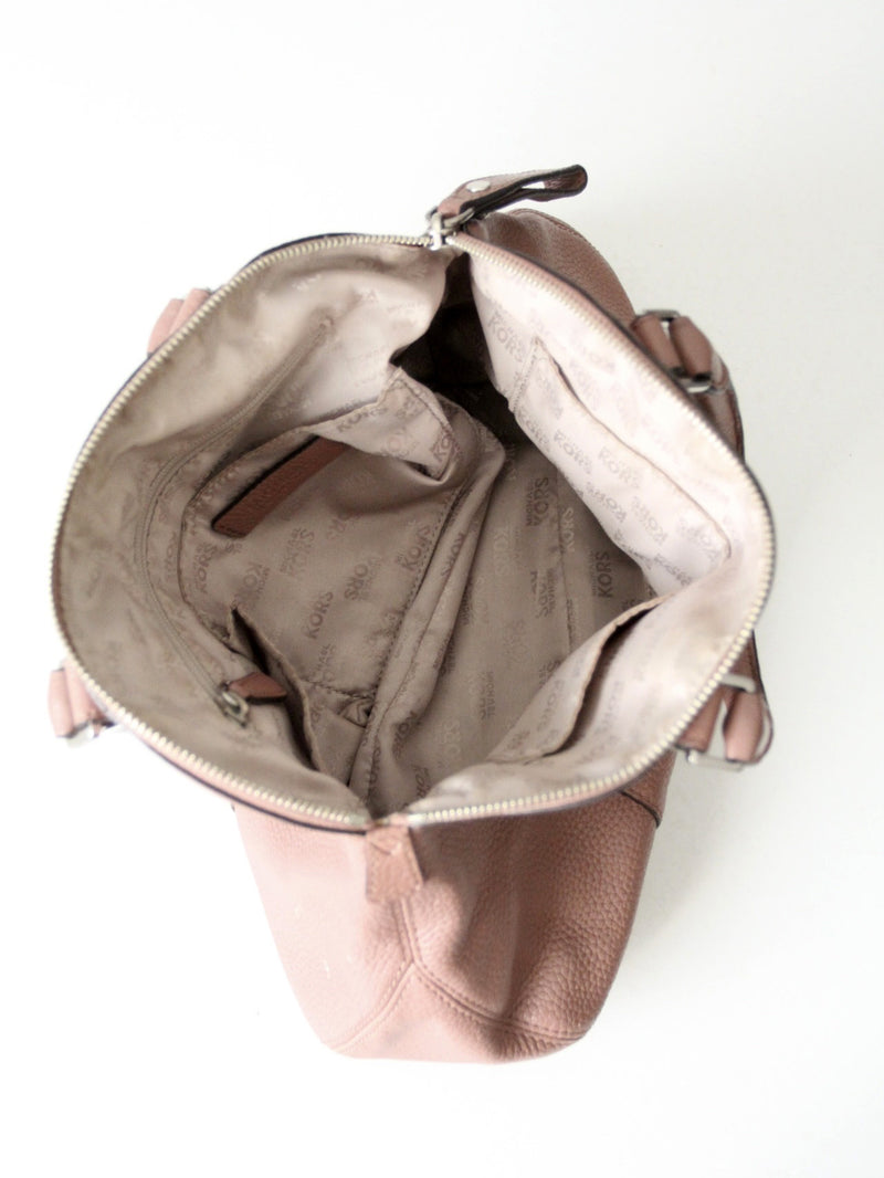 Michael Kors rose pebble leather dome satchel