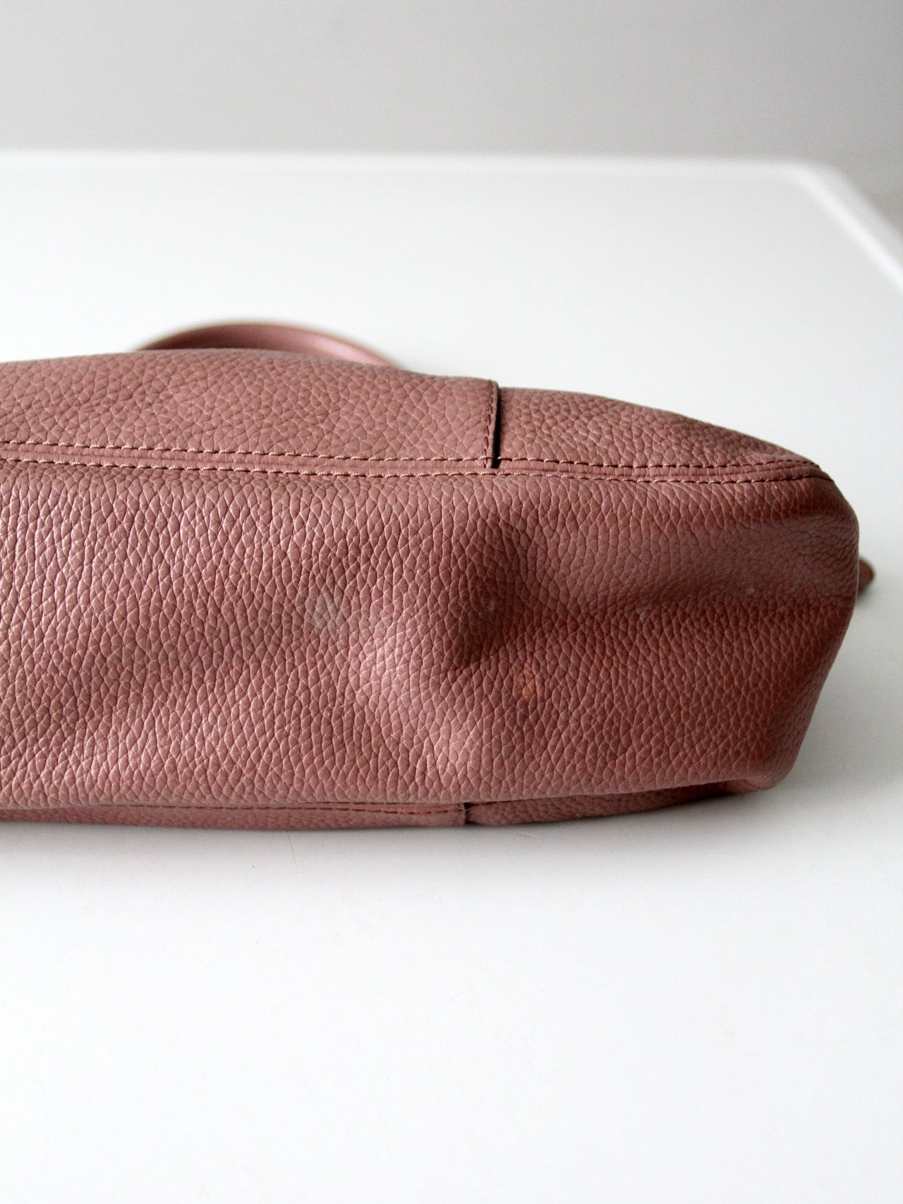 Michael Kors rose pebble leather dome satchel