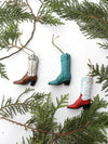vintage cowboy boot ornament set