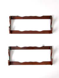 mid-century wooden gun racks pair