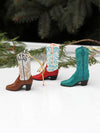 vintage cowboy boot ornament set