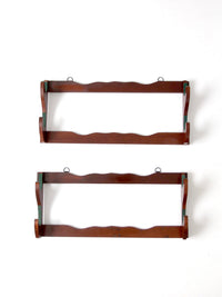 mid-century wooden gun racks pair