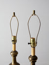 mid-century brass table lamps pair