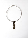 vintage silver tone pendant choker necklace