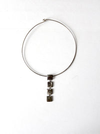 vintage silver tone pendant choker necklace