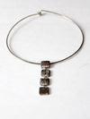 vintage silver tone pendant choker necklace