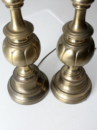 mid-century brass table lamps pair