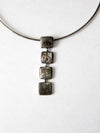 vintage silver tone pendant choker necklace