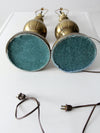 mid-century brass table lamps pair