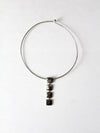 vintage silver tone pendant choker necklace