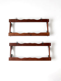 mid-century wooden gun racks pair