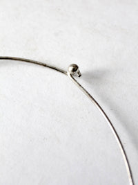 vintage silver tone pendant choker necklace